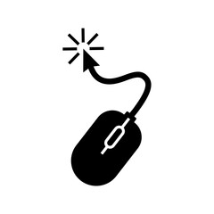 computer mouse and cursor vector icon.