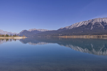 A Beautiful, Clear Autumn Day at Lake Abraham
