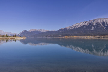 A Beautiful, Clear Autumn Day at Lake Abraham