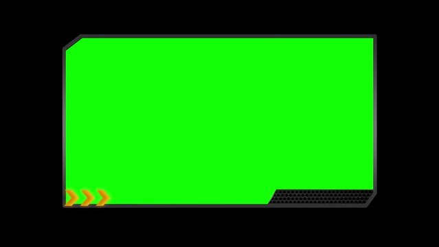 re-editable sports broadcast themed animated frame with green screen background
