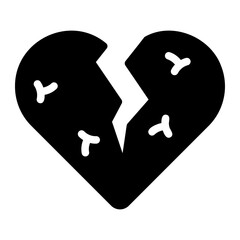 brokenheart glyph icon