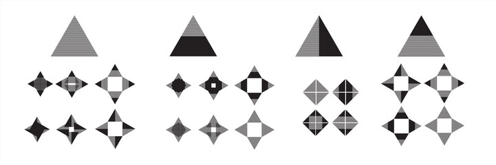 Illustration of basic pattern shape elements. Vector