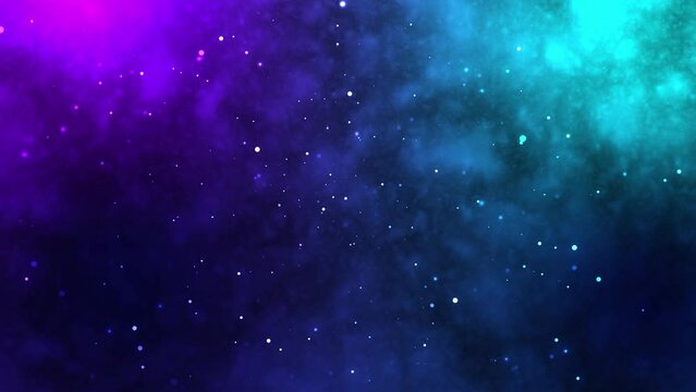 Abstract galaxy particle animation. Cyber or technology digital landscape background.