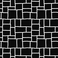Stone blocks seamless pattern, wall, vector design