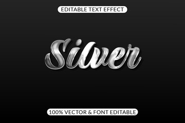 Easily editable silver text effect