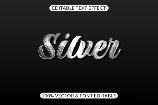 Easily editable silver text effect