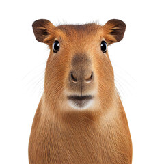 capybara face shot isolated on transparent background cutout