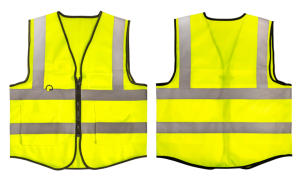 Safety Vest Reflective shirt beware, guard, traffic shirt, safety shirt, rescue, police, security shirt isolated on white background, With clipping path.