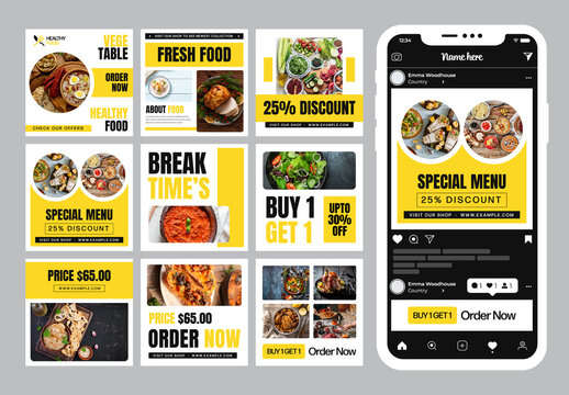 Food Menu Social Media Post Design Template