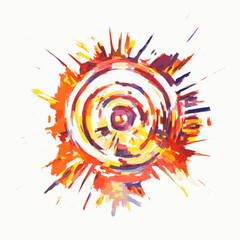 Colorful drawing of the sun, abstract stylization, vector illustration