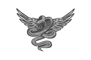 Cobra snake with wings