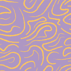 Seamless pattern. Abstract seamless pattern. A pattern depicting abstract yellow lines on a purple background. Vector illustration