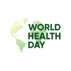 Fototapeta premium World Health Day World Map Typography Logo Template