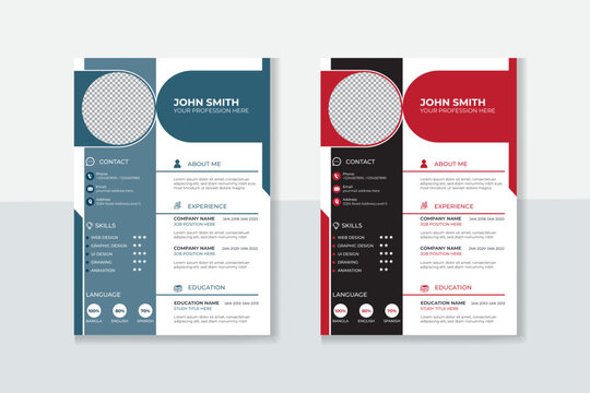 Professional CV resume template design