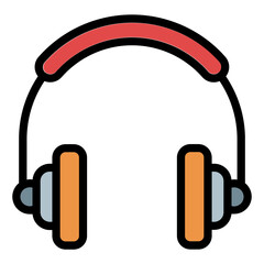 Headphone color line icon