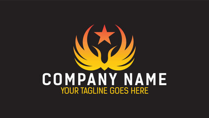 Eagle Bird Star Modern Luxury Logo