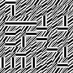 Abstract striped textured geometric pattern. Vector.