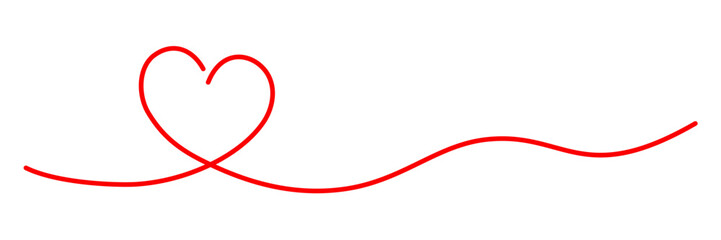 Red heart line art