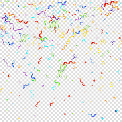 Color serpentine carnival red spiral ribbon curly