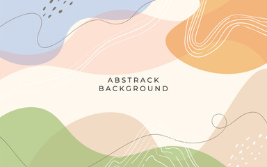 Stylish background with organic abstract shapes in pastel colors