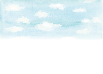 空　水彩イラスト