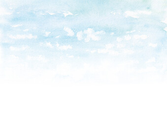 空　うろこ雲　水彩イラスト