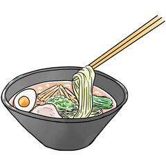 こってり系ラーメンのイラスト
