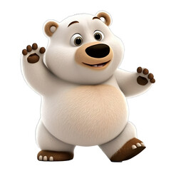 Cute Animation Cartoon Character Animal Bear Design Elements Isolated on Transparent Background: Clear Alpha Channel Graphic for Overlays Web Design, Digital Art, PNG Image (generative AI)