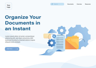 Documents illustration for web design and landing page