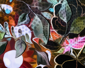 Disco Blooms - Abstract Botanical Art 