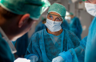 Neurosurgical resident in training at a simulation lab