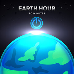 earth hour concept design illustration