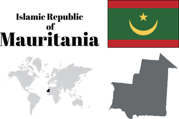 モーリタニア　国旗/地図/領土