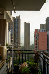 Tall residential buildings in urban residential area