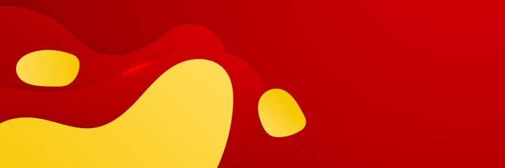 Modern Red and yellow abstract geometric design banner