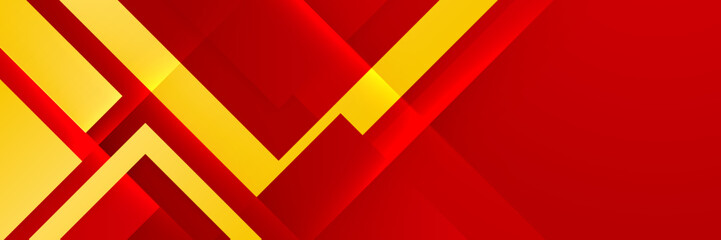 Modern Red and yellow abstract geometric design banner