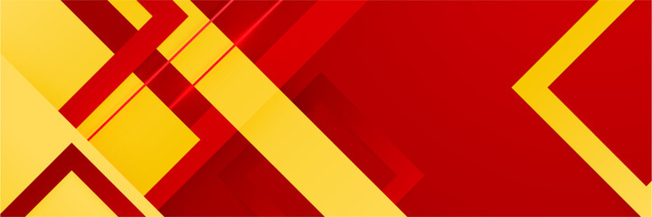Modern Red and yellow abstract geometric design banner