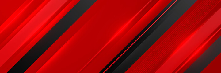 Fototapeta premium Modern Red and yellow abstract geometric design banner