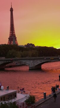 Colorful Sunset In Paris