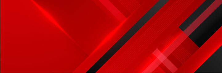 Fototapeta premium Modern Red and yellow abstract geometric design banner