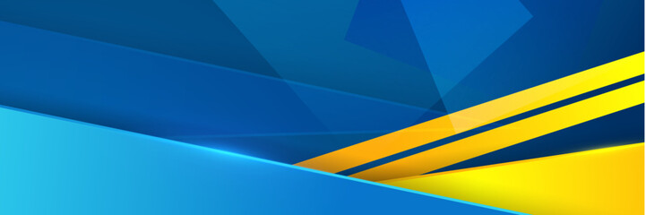 Modern Blue and yellow abstract geometric design banner