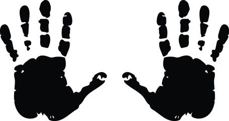 Hand Print Dirty Bloody Zombie Halloween Prints