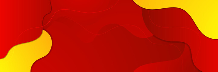 Modern Red and yellow abstract geometric design banner