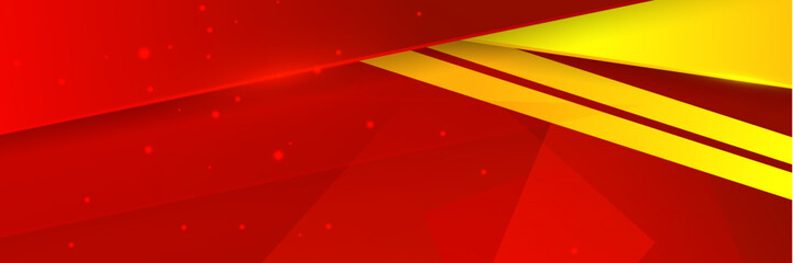 Modern Red and yellow abstract geometric design banner