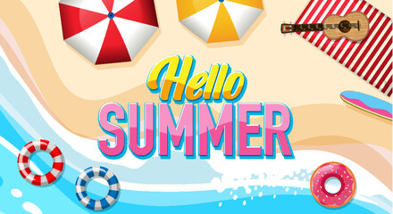 Hello summer banner template