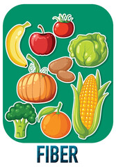 Vegetables and fruits fiber foods group