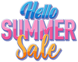 Hello suumer sale text for banner or poster design