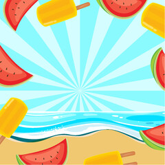 Summer beach background template