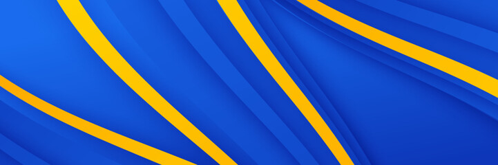 Abstract blue and yellow banner background