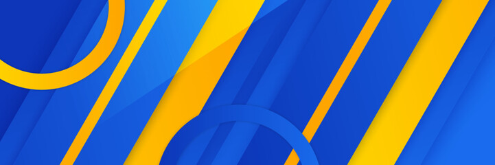 Obraz premium Simple Blue and Yellow Striped Background Vector Illustration